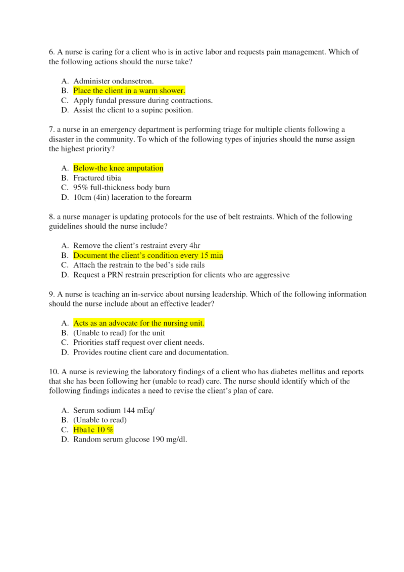 RN Comprehensive Predictor 2019 Form A, B, C, 2016 Test C, ATI Compr.Exit Final, and RN Exit New Exam